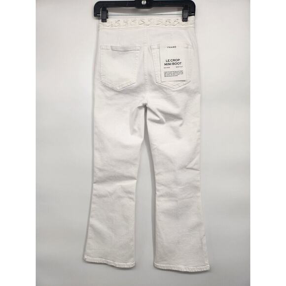 NWD Frame Le Crop Braided Waist Mini Boot Jeans size 24 Blanc #7A401 - Picture 4 of 15